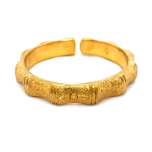 24K Tashi Taki Design Bamboo Bangle - Image 1