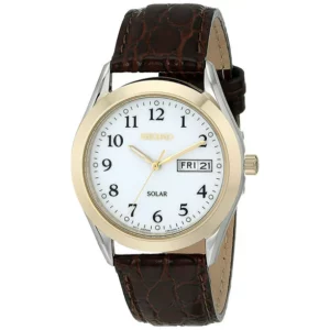 Seiko Men's Solar SNE056 Brown Leather Quartz Watch - Image 1