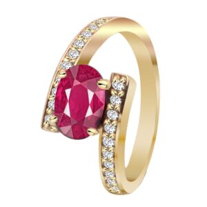 10K Diamond and Ruby Ring - Image 1