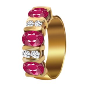 14K 0.21ct Diamond and Ruby Ring - Image 1