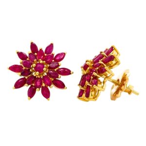 22K 3.86ct Ruby Earring - Image 2