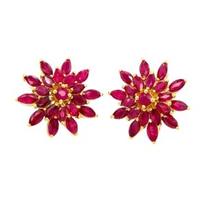 22K 3.86ct Ruby Earring - Image 1