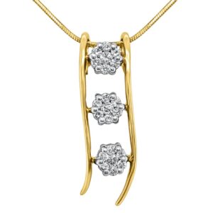 14K 0.50ct Diamond Ladder Pendant - Image 1