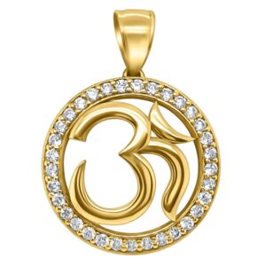 18K 0.44ct Diamond Om Pendant - Image 1