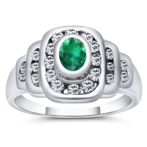 14K 0.34ct Diamond and Emerald Ring - Image 1