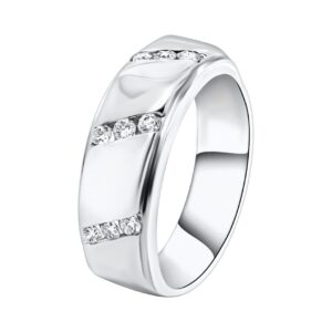 14K 0.27ct Diamond Men's Band Ring - Image 1