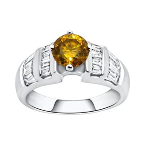 14K 1.0ct Diamond and Citrine Ring - Image 1