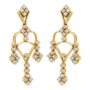 14KT 1.48ct Diamond Earrings - Image 1