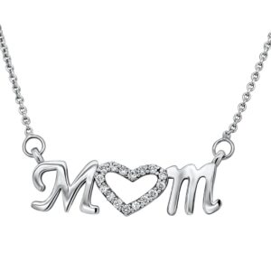 14K 0.25ct Diamond MOM Necklace - Image 1