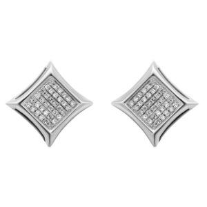 10K 0.20ct Diamond Square Earrings - Image 1