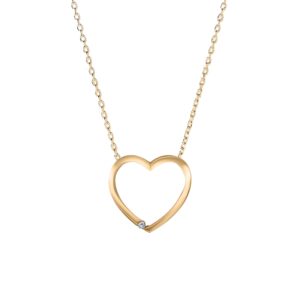 14K Diamond Heart Pendant - Image 1