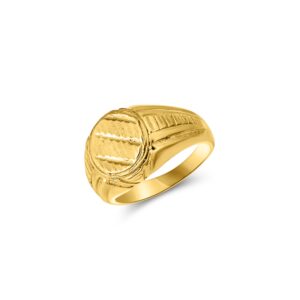 22K Round Face Signet Ring - Image 1
