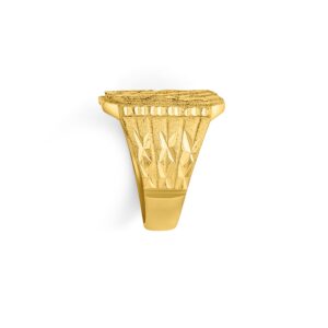 22K Textured Gold Signet Ring - Image 3