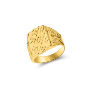 22K Textured Men's Ring - Image 1