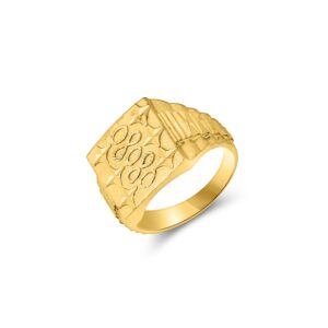 22K Textured Men's Ring - Image 1