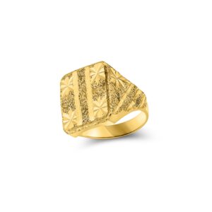 22K Textured Men's Ring - Image 1