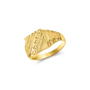 22K Textured Men's Ring - Image 1