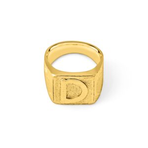 22K "D" Initial Men's Ring - Image 2