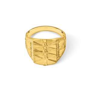 22K Textured Men's Ring - Image 3