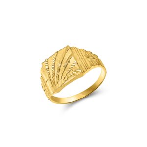 22K Textured Men's Ring - Image 1