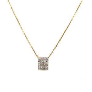 14K Diamond Halo Necklace - Image 1