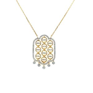 14K Multi-Ring Halo Necklace - Image 1
