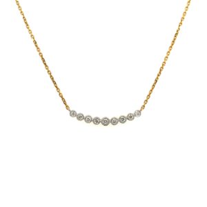 14K Bezel Diamond Bar Necklace - Image 1